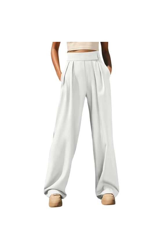 Women's Casual Pants High Waisted Straight Leg Trousers Joggers Daily Wear Jogging Outdoor Activities Comfortable Work Slacks With Tape Design Solid Color Slacks Birthday