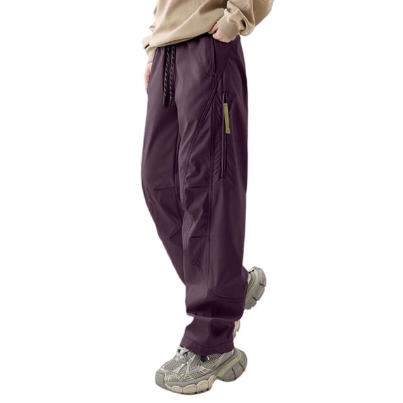 Hifoo Women's Casual Pants Outdoor Hiking Trousers Lightweight Comfortable Elastic Waistband Drawstring Ankle Joggers Daily Wear Leisure Activities Solid Color Slacks Stylish