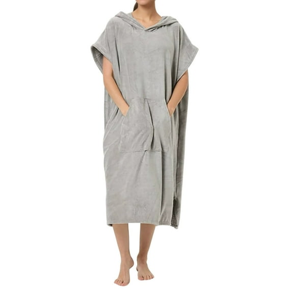 Hifoo Women's Solid Color Sleepwear Nightgowns & Sleepshirts Soft Quick Dry Hooded Robe Absorbent Sports Towel Versatile Surf Cover Up For All Seasons Stylish Casual Home Loungewear