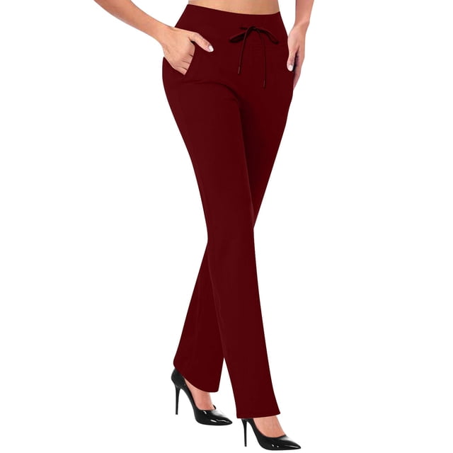 Hifoo Yoga Pants For Women Workout High Waist Athletic Leggings Pants Solid Color Tummy Control Wear
