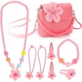 thumbnail image 1 of Hifot Kids Plush Jewelry Set, Necklace, Bracelet, Ring & Hair Clips for Girls (7-Piece), 1 of 7