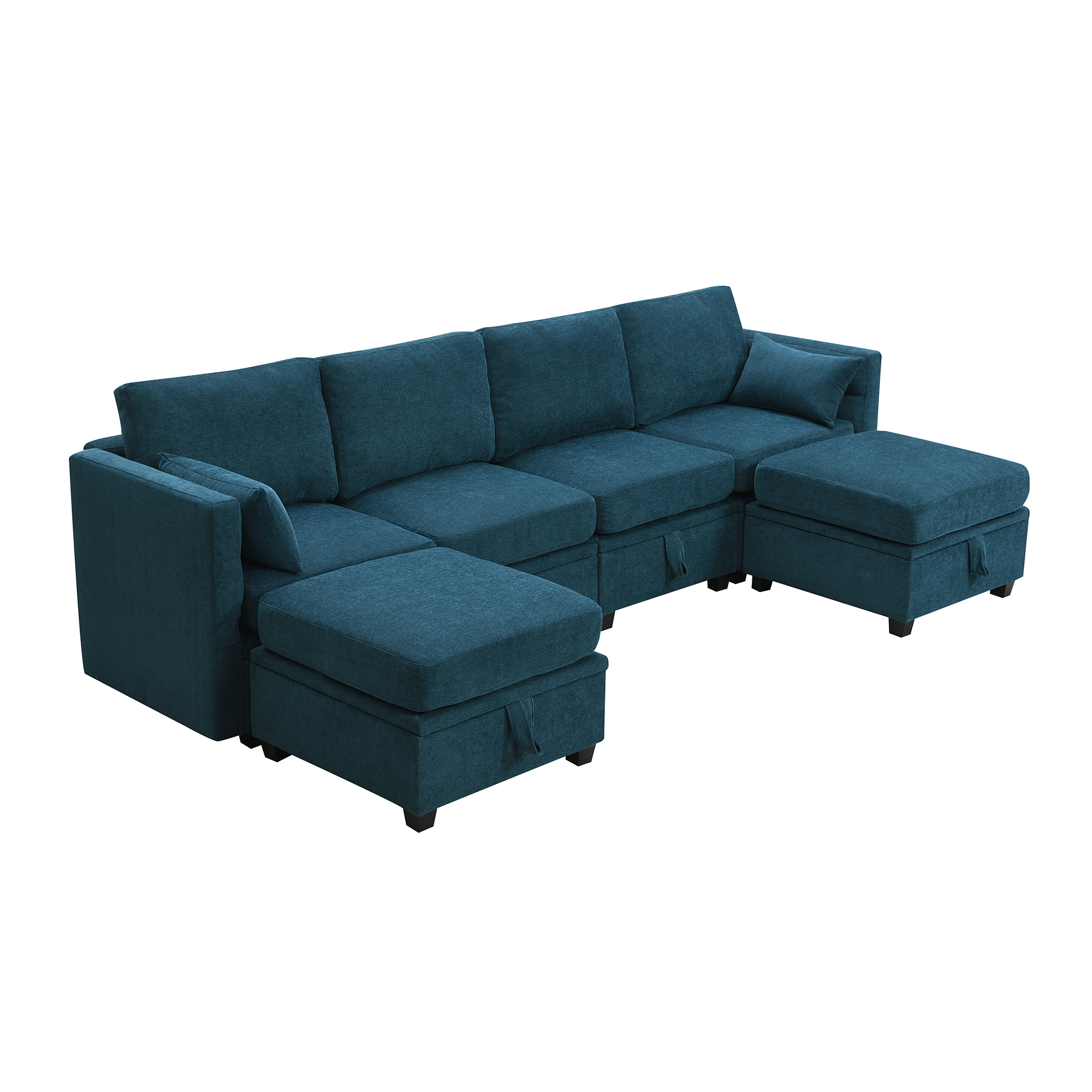Hifurni 109"W Modular Sectional Sofa, Adjustable Armrests and Backrests
