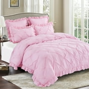 Hig Blush 5 Piece Bed in a Bag Comforter Set, Queen for Adults