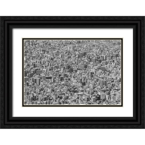 Higa, Kengo 14x11 Black Ornate Wood Framed with Double Matting Museum Art Print Titled - Tokyo texture