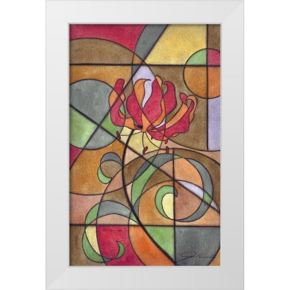 Higby, Jason 22x32 White Modern Wood Framed Museum Art Print Titled - Craftsman Flower IV