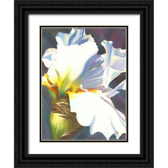 Higby, Jason 25x32 Black Ornate Wood Framed with Double Matting Museum Art Print Titled - Blue Iris II
