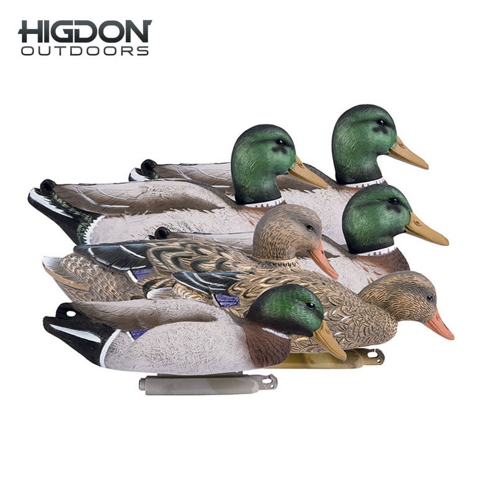 Higdon Magnum Mallard Foam Filled Drake Decoys with Flocked Heads, 6 Pack