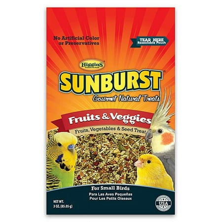 Higgin 466017 3 oz Sunburst Fruits & Veggies Gourmet Treats for Small Birds