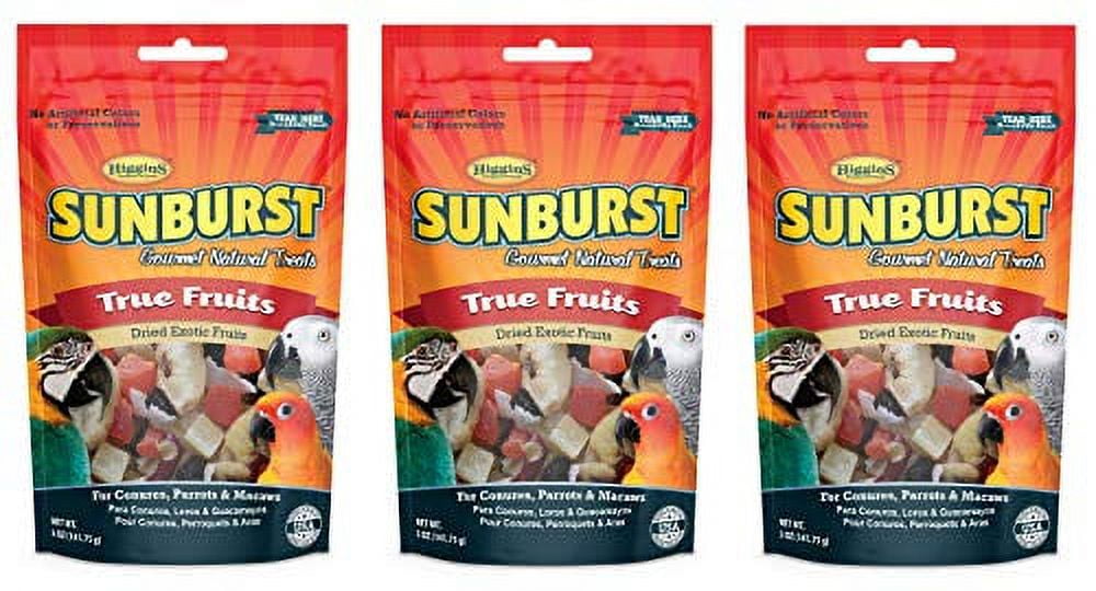 HIGGINS PREMIUM PET FOODS Higgin 466014 5 oz Sunburst True Fruits Gourmet Treats for Conure, Parrot & Macaw