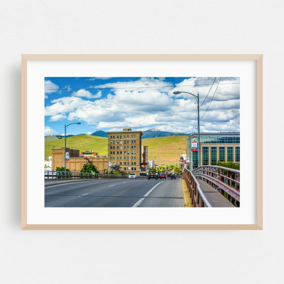 Higgins Avenue - Missoula Montana Photography Oak Framed Wall Art Print 16 x 24 inches