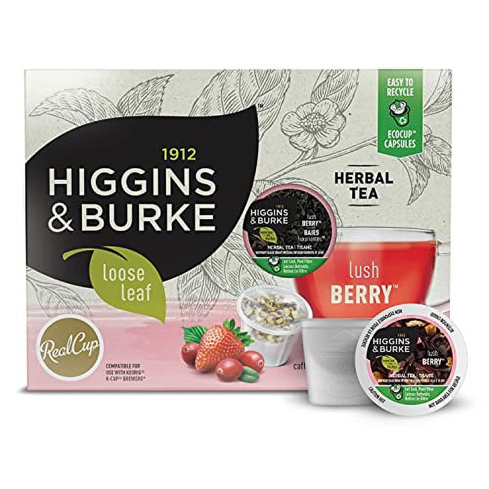 Higgins & Burke Lush Berry, Loose Leaf, Herbal Tea, Keurig KCup Brewer