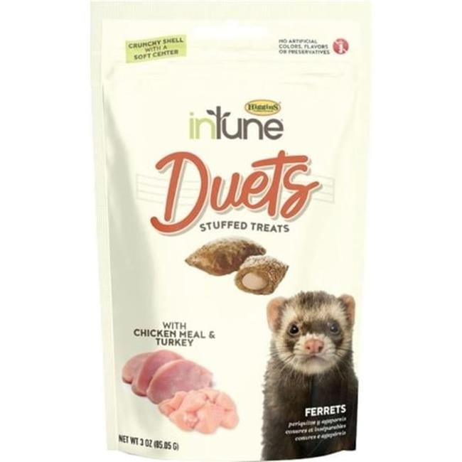 Higgins Group 3 oz Intune Duets Chicken & Turkey Stuffed Ferrets Treat - 12 Count