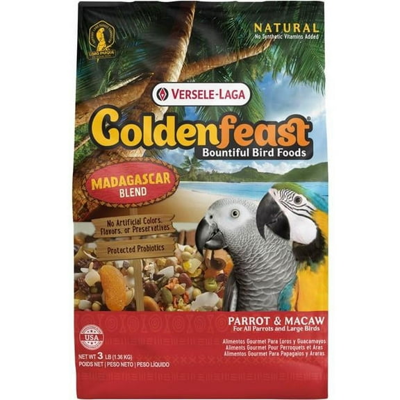 Higgins Group 466850 3 lbs Goldenfeast Madagascar Blend for Parrot & Macaw, Case of 6