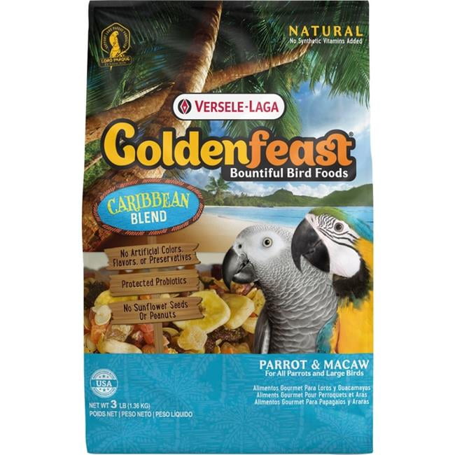 Higgins Group 466854 3 lbs Goldenfeast Caribbean Blend for Parrot & Macaw, Case of 6