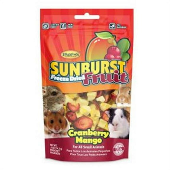 Higgins HS32320 0.5 oz Sunburst Freeze Dried Fruits for Small Animals Pet Foods - Cranberry & Mango