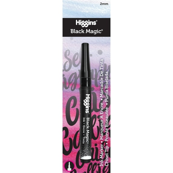 Higgins Ink Pump Marker, Black Magic Softliner Chisel Tip, 2mm