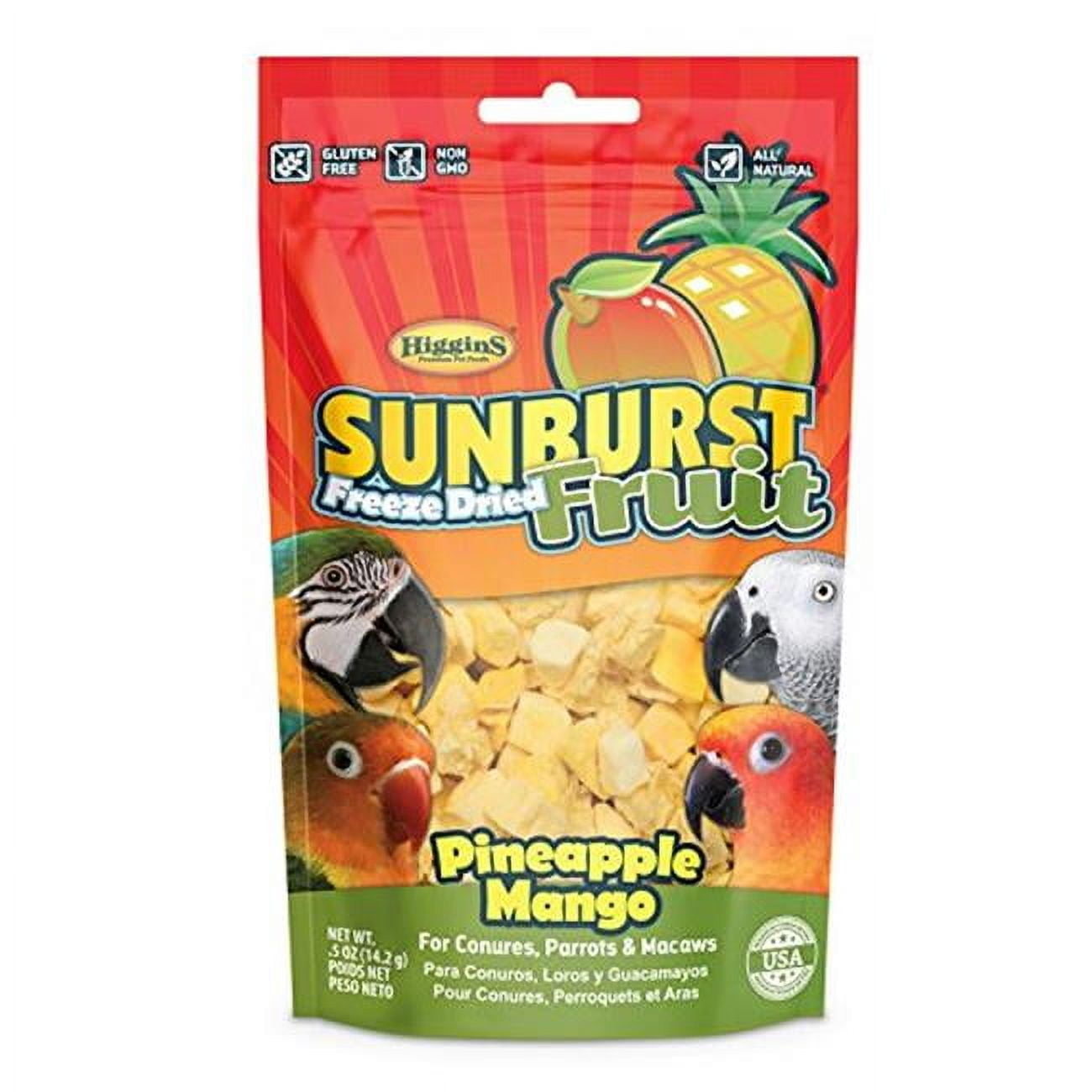Higgins Pet Food HS32330 0.5 oz Higgins Sunburst Freeze Dried Fruit Pineapple Mango