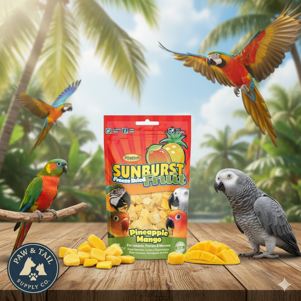 Higgins Sunburst Freeze-Dried Pineapple Mango .5 oz Bird Treat Natural Parrots