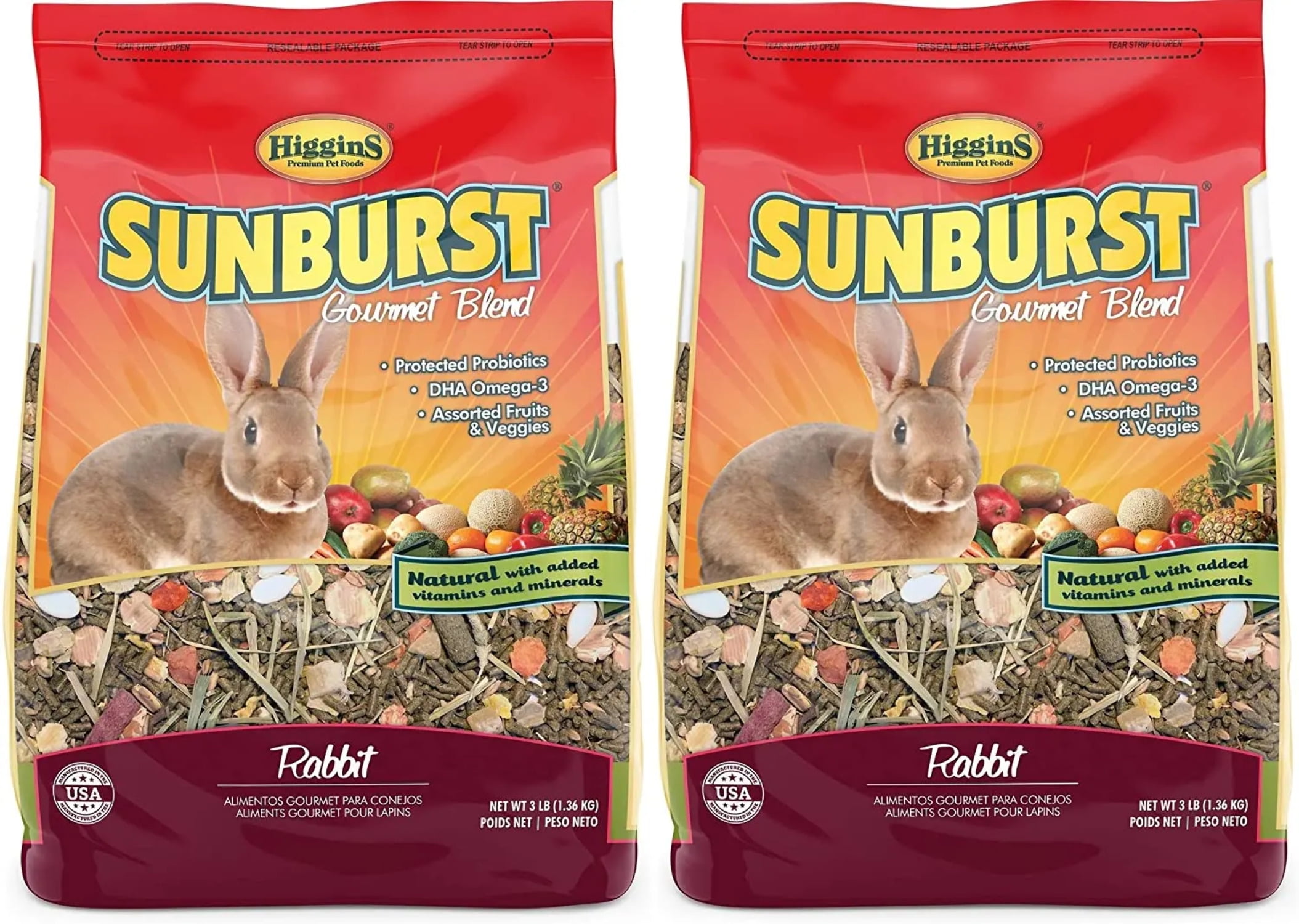 Higgins Sunburst Gourmet Blend Rabbit Food 3lbs.
