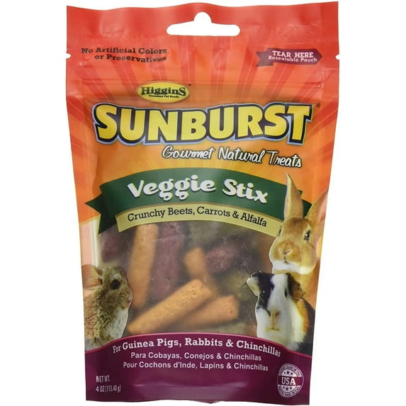 Higgins Sunburst Gourmet Natural Small Animal Treat Veggie Stix 4 oz.