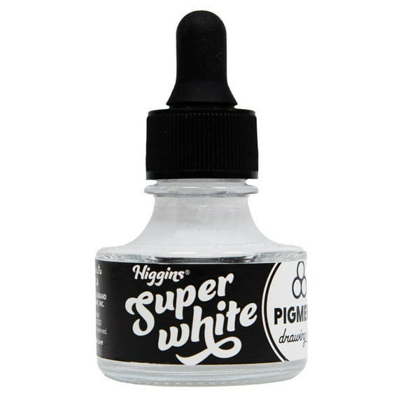 Higgins Dye-Based Drawing Ink - 1 oz, Super White, Waterproof, Pigment-Based Ink