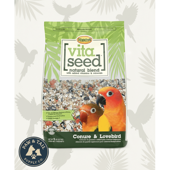 Higgins Vita Seed Conure & Lovebird Bird Food, 2.5 Lb