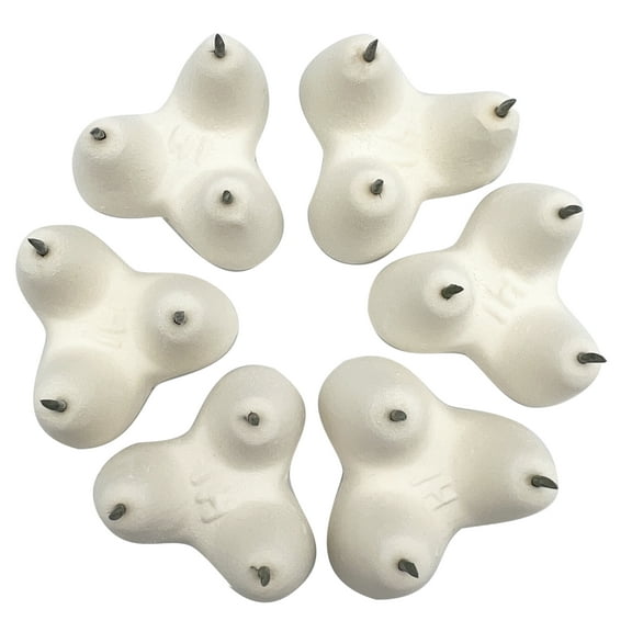 High 3-Point Kiln Stilt - Measures 1" Between Outside Pins - (Pkg/6) - Maximum Firing Temperature 2025 F (CONE 03)