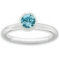 thumbnail image 1 of High 5mm Swarovski Sterling Silver March Ring, 1 of 6