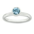 thumbnail image 1 of High 5mm Swarovski Sterling Silver March Ring, 1 of 5