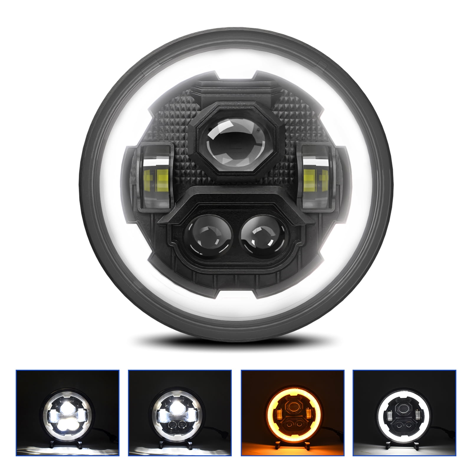 5-3/4inch LED Motorcycle Headlight With Headlight Housing White DRL