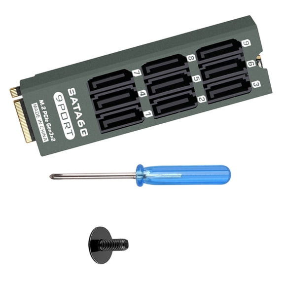 High 9 Port SATA3.0 Adapter Card For PCIe Slots Supporting Multiple Device