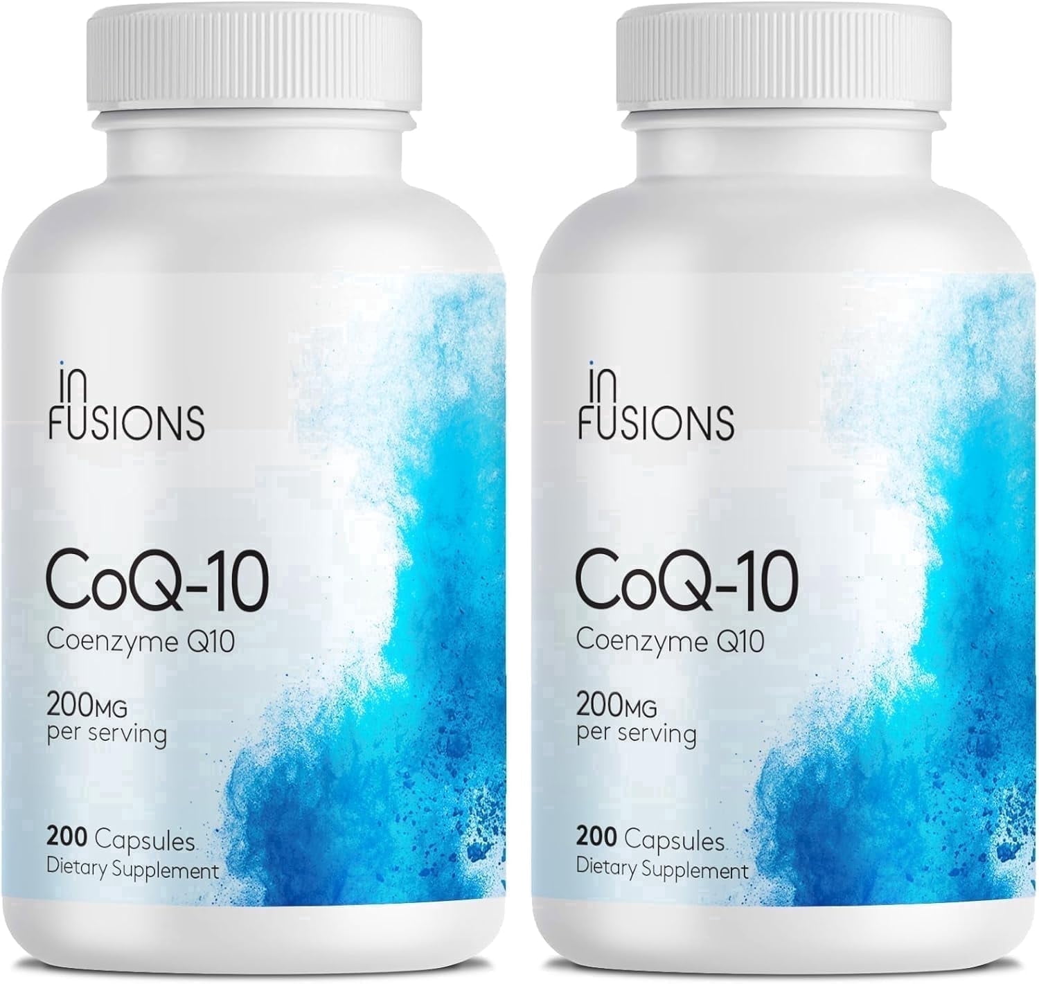 Pure CoQ10 200mg 400 Capsules (Coenzyme Q10) High Absorptions Vegan Gluten Free Non-GMO - Pack of 2