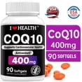 thumbnail image 1 of CoQ10 (400mg Max Strength, 90 Softgels) - High Absorption Coenzyme Q10 -Extra Antioxidant CO Q-10 Enzyme, 1 of 7