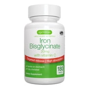Igennus Clean & Gentle Iron Bisglycinate 20mg Plus Vitamin C, 6 Month Supply, Targeted Release, Chelated High Absorption Ferrous Bisglycinate, Vegan, 180 Tablets