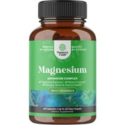 High Absorption Magnesium Complex Supplement - Pure Magnesium Citrate 500mg per serving with Magnesium Oxide for Sleep Stomach Digestion and Mood Support