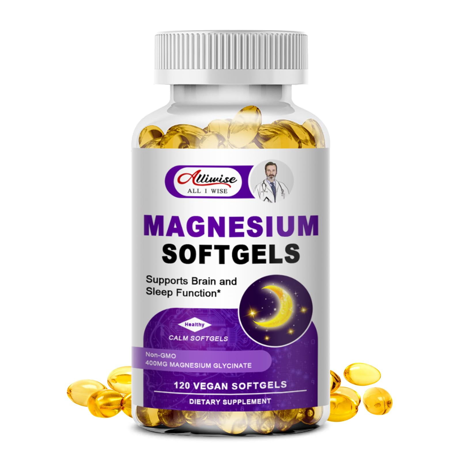 High Absorption Magnesium Glycinate 400mg Softgels Supplement, 400 mg