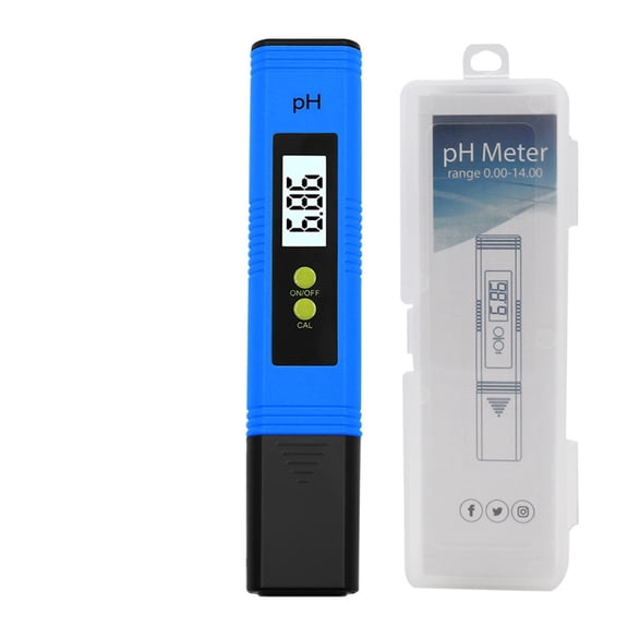 High Accuracy 0.01 LCD Digital PH Meter Tester for Water Food Aquarium Pool Hydroponics Pocket Size PH Tester Large LCD Display ,Accurate - BLUE BOX_X
