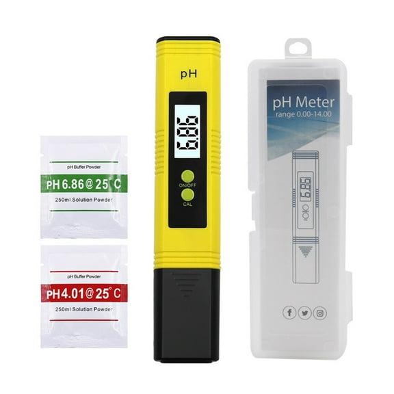 High Accuracy 0.01 LCD Digital PH Meter Tester For Water Food Aquarium Pool Hydroponics Pocket Size PH Tester Large LCD Display ,Accurate - YELLOW BOX_0.01