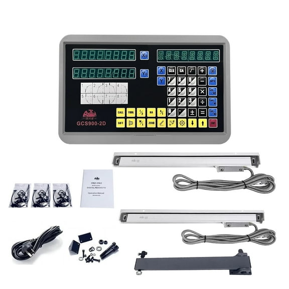 High Accuracy 2 Axis DRO Kit Digital Readout and 2pcs Linear Scale Encoder Sensor Ruler For Milling Lathe Turning ,High Performance