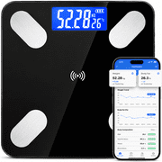 NIUTA  Smart Scale for Body Weight, Digital Bathroom Scale with Body Fat, BMI & Muscle Mass, Bluetooth Body Composition Weight Scale with App Sync, 400 lb Capacity, USB Rechargeable, Black