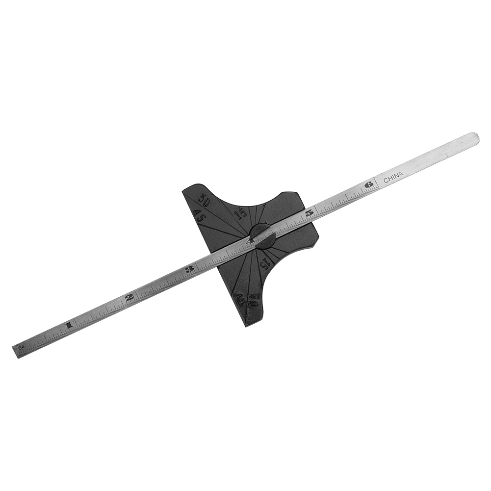 High Accuracy Hardened Steel Composite Depth Gauge Angle Ruler 30° 45 ...