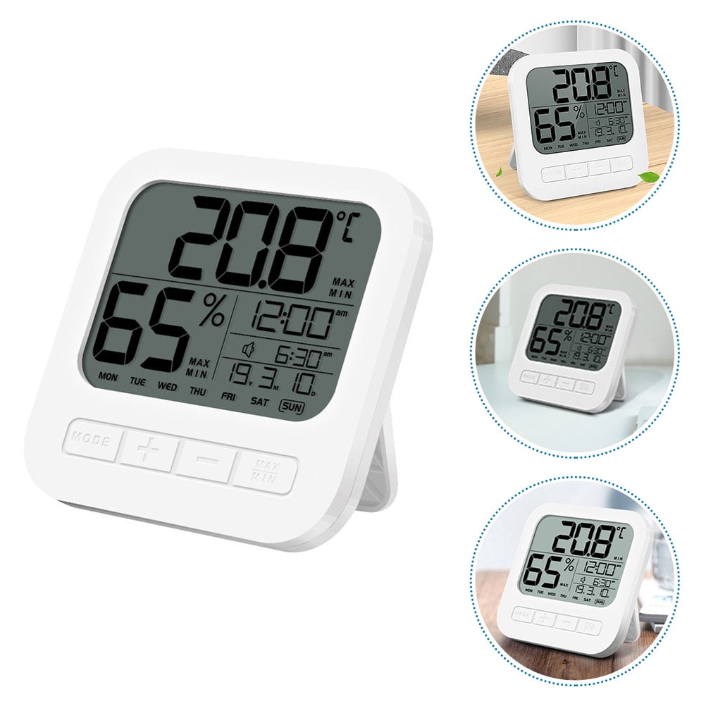 Pawsdot Indoor Hygrometer Digital Thermometer with Celsius Fahrenheit Display and Alarm Clock