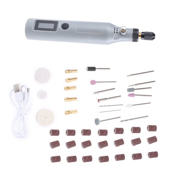 High Accuracy Miniature Electric Carving Tool Set with Digital Display 43Pieces for Craftsmen Intricate Craftwork Repair