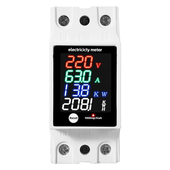 High Accuracy Mounted Electrical Meter LED Display Electric Current Power Measurement Flame Retardant Housing 35mm