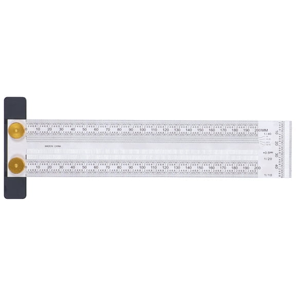 Scribing Gauge, Clear Scale Stainless Steel Ruler for Woodworking, Multifunctional Horizontal Lines Marking Tool, Portable High Accuracy 200mm Measuring Instrument