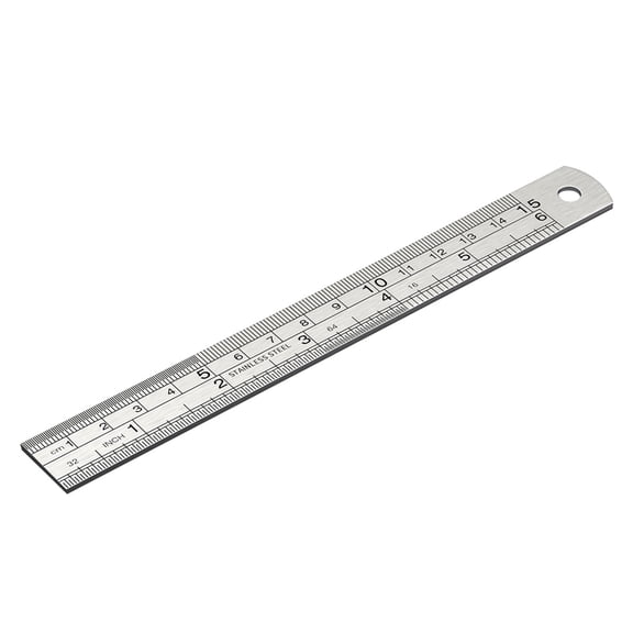 High Accuracy Steel Drawing Ruler with Double Scale Systems Metric Royal Marks Easy to Use for Engineers