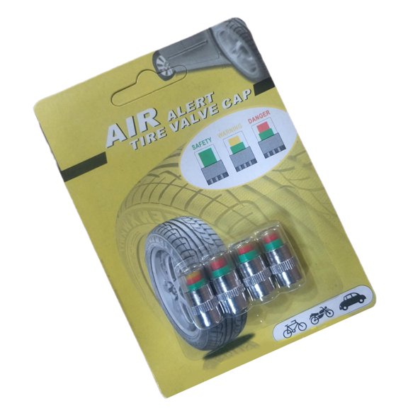 High Accuracy Tire Valves Pressure Gauge Indicators Alerts Monitorings Caps Air Gauge Leak Proof With Visual Alerts