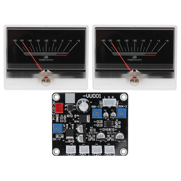 High Accuracy VU Audio Level DB Meter with Driver Board and Dual Backlight TN-90A-S0538 for DIY Power Amplifier Stereo Peak Systems 2 x 2.4 x 1 inches / 5 x 6 x 2.5 cm