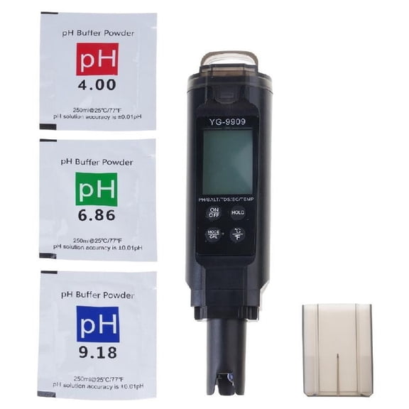 High Accuracy Water Tester Meter with Backlit for Aquariums Pools 5 in 1 Salinity Temperature Meter