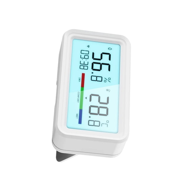 Smart Dual-WiFi Temp Humidity Gauge with Real-Time Alerts & Backlight for Home/Office Automation